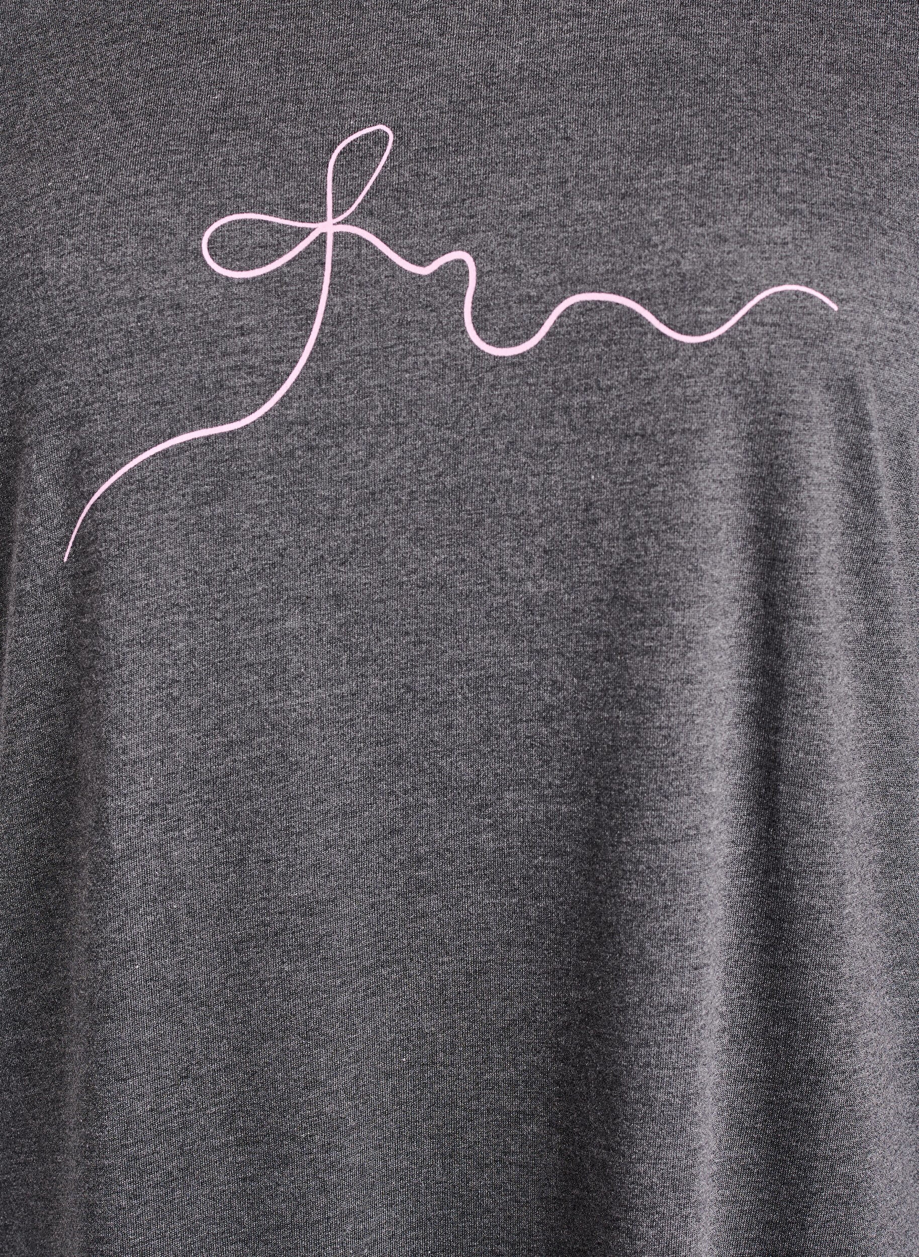 ZizziChemise de nuit &agrave; manches courtes avec imprim&eacute; texte, Noir, Packshot image number 2