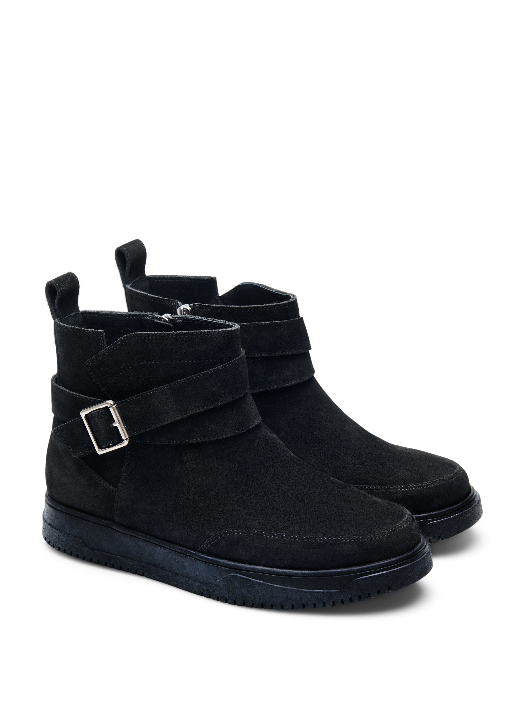 Zizzi Bottines coupe large en daim, Black, Packshot image number 1