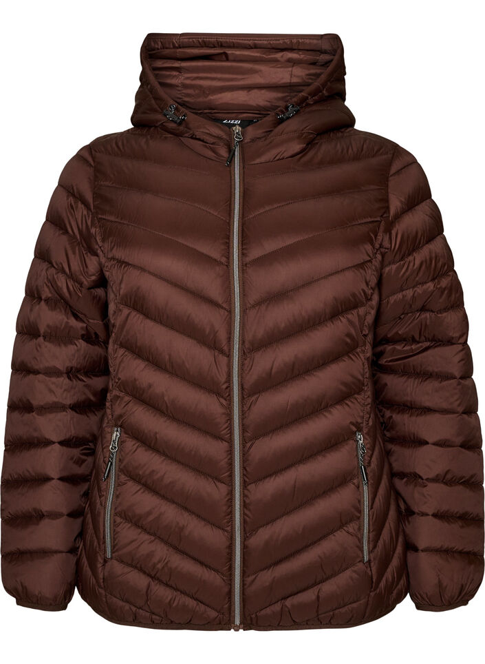 Veste l&eacute;g&egrave;re &agrave; capuche, Marron, Packshot image number 0