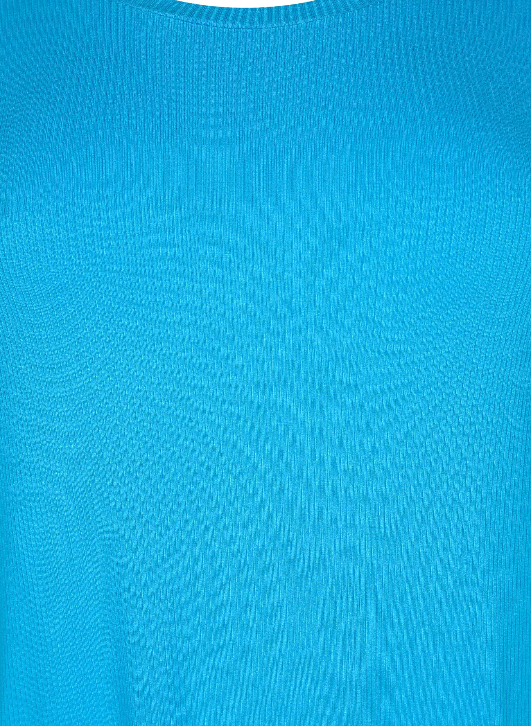 Zizzi Robe &agrave; manches courtes en viscose c&ocirc;tel&eacute;e de qualit&eacute;, Ibiza Blue, Packshot image number 2