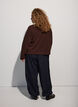 Veste teddy &agrave; col rond boutonn&eacute;e, Marron, Model image number 2
