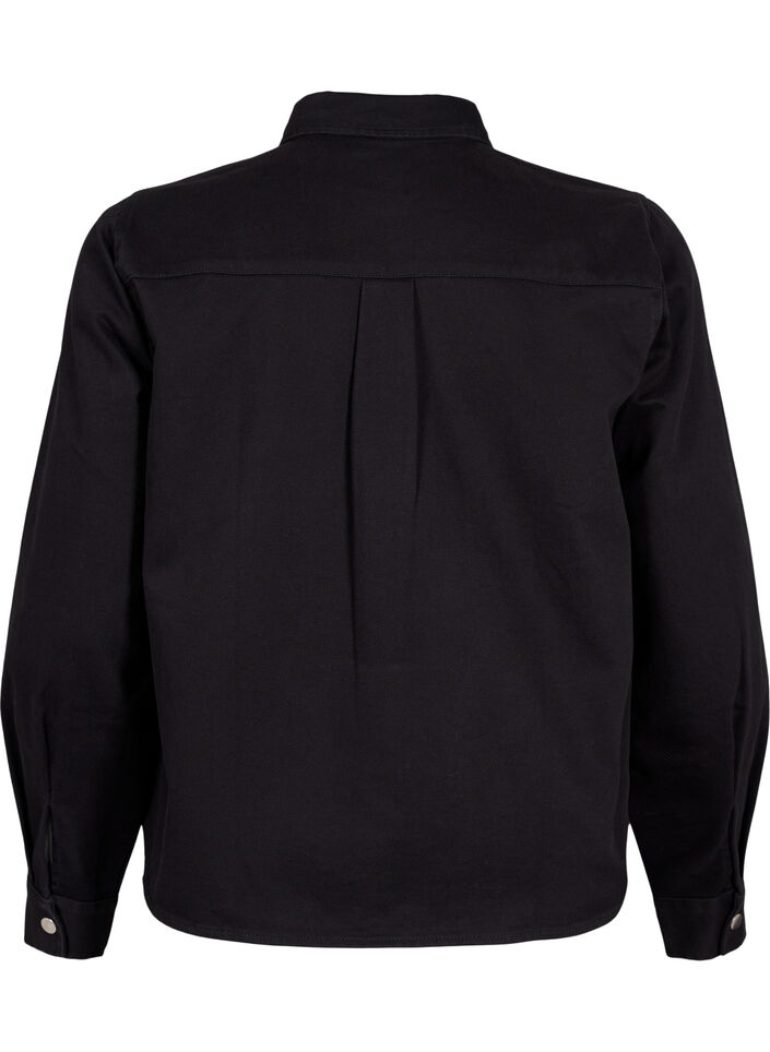 Veste en toile boutonnée, Black, Packshot image number 1