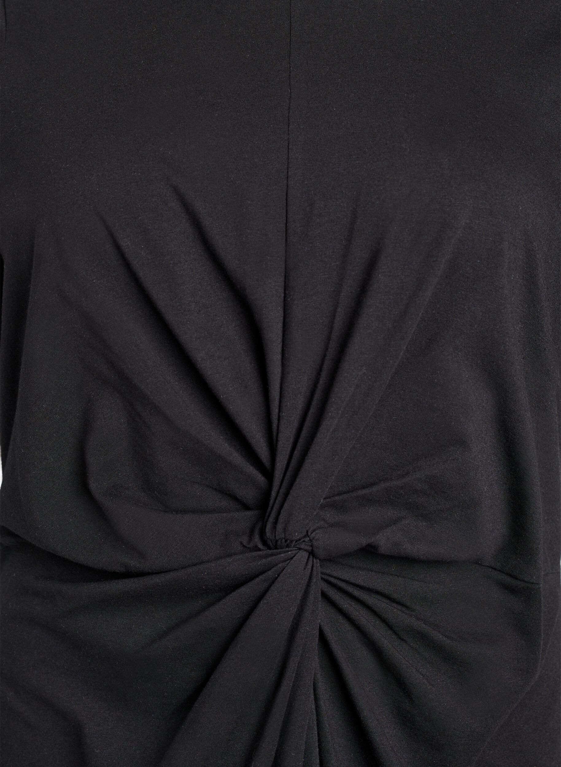 ZizziKleid aus Baumwolle mit Twist-Detail, Schwarz, Packshot image number 2