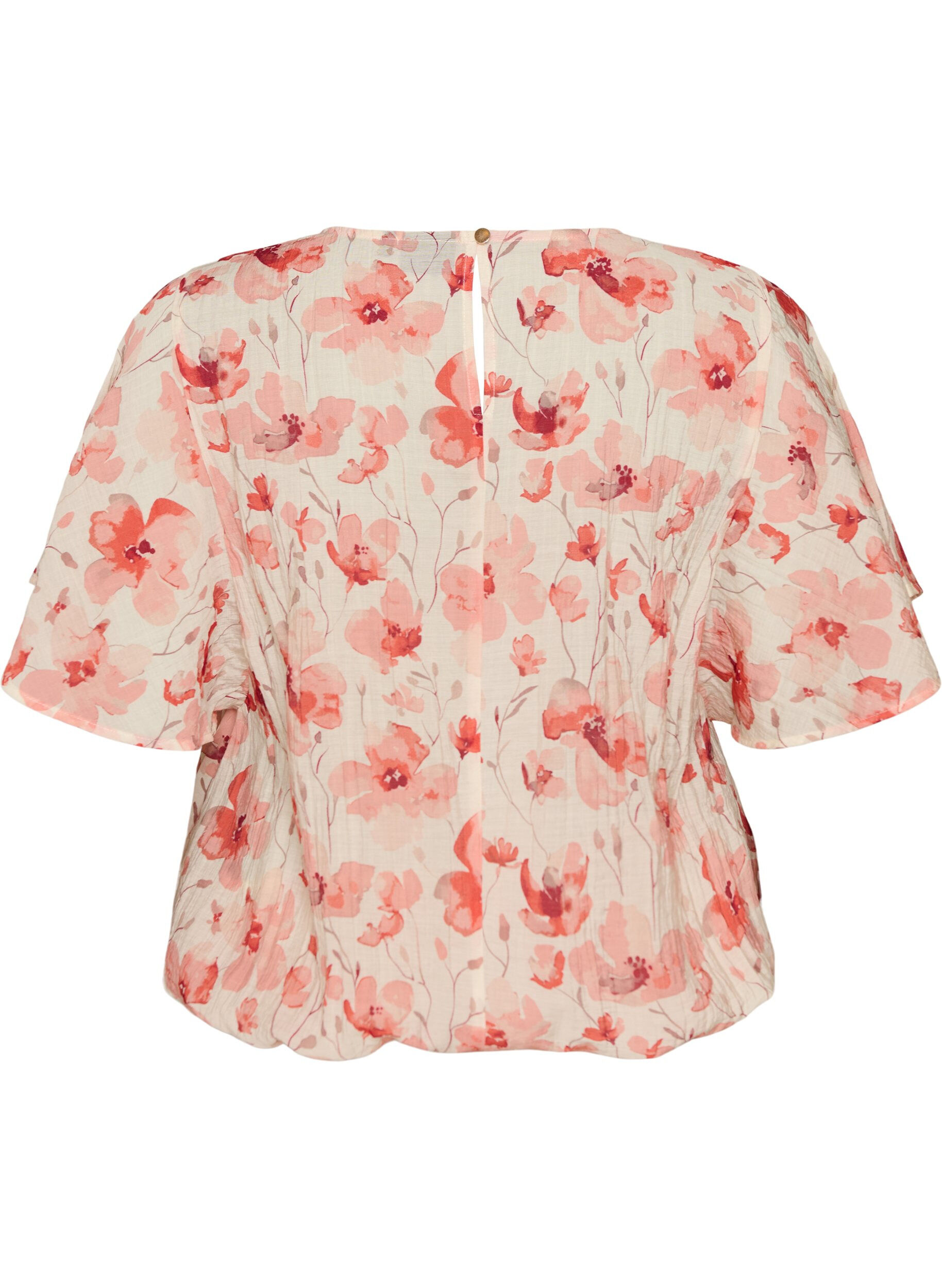ZizziBluse mit Ballonform und Fl&uuml;gel&auml;rmeln, Orange, Packshot image number 1