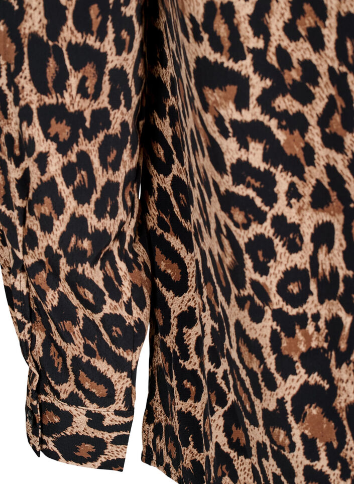 Bluse mit Leopardenmuster, Braun, Packshot image number 3