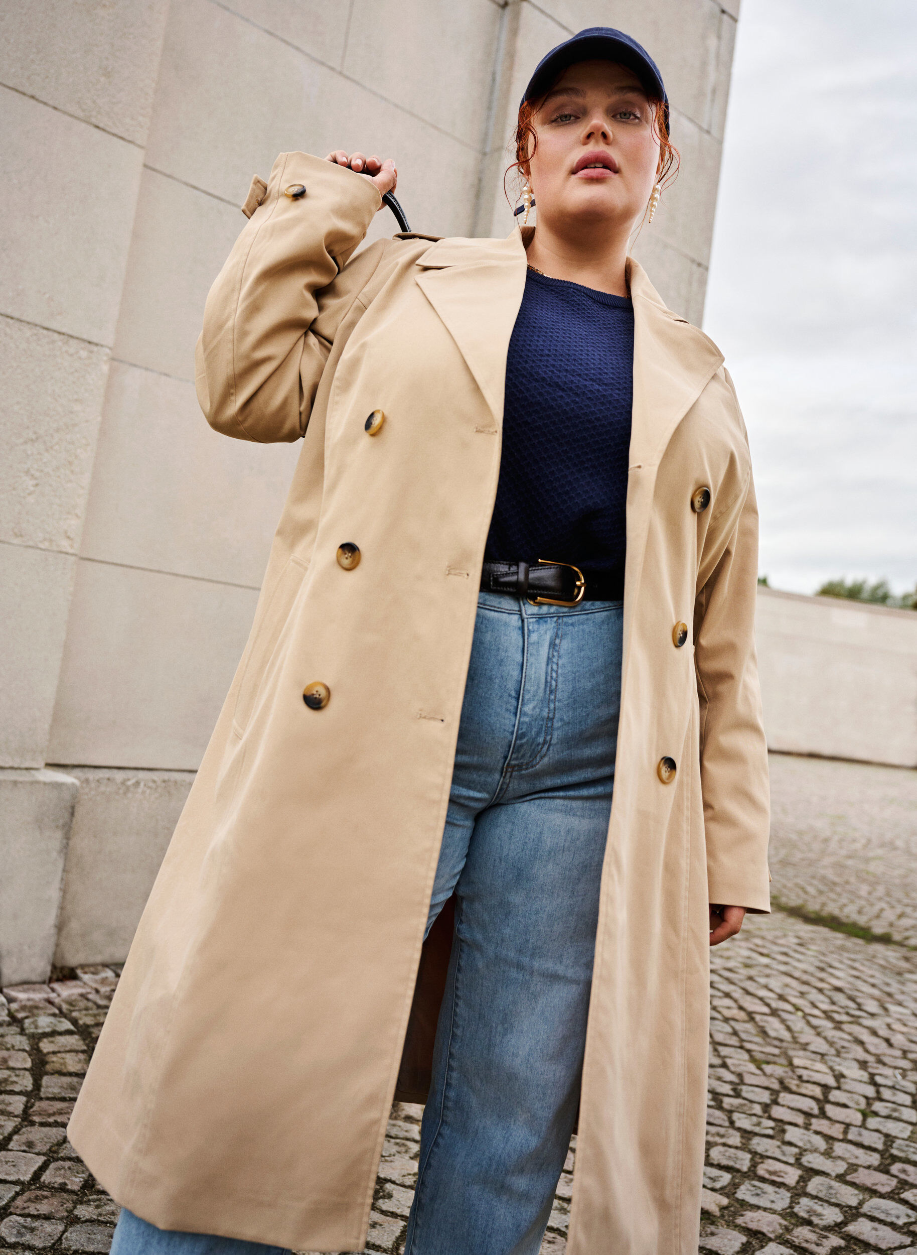 Zizzi Trenchcoat mit Taschen und G&uuml;rtel, Nomad, Image image number 0