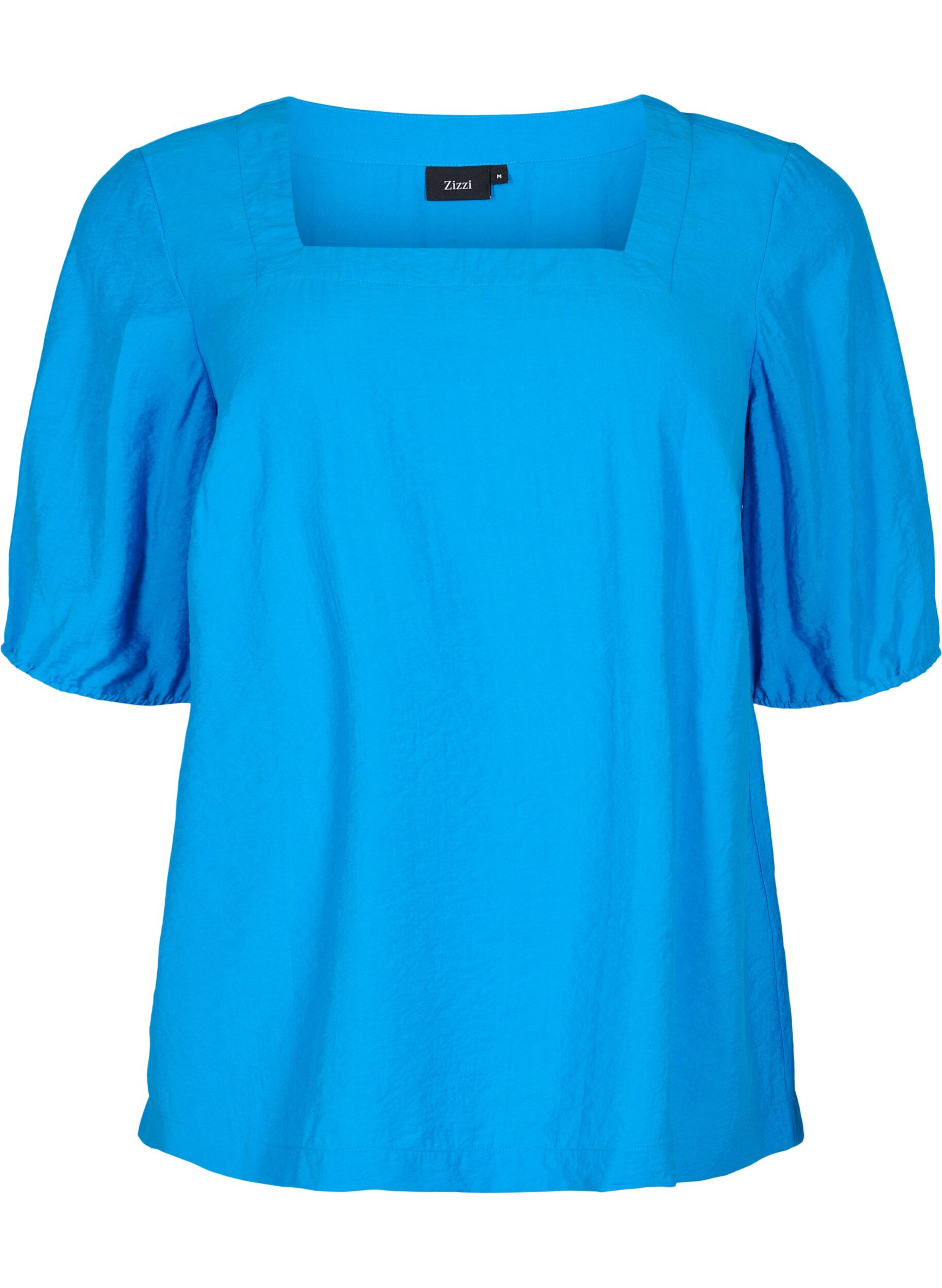 Zizzi Chemisier &agrave; manches ballons, Indigo Bunting, Packshot image number 0