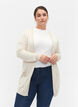 Lange Strickjacke aus einer Viskosemischung, Beige, Model image number 0