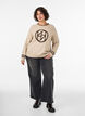 Pullover mit Logo und Kontraststreifen, Beige, Model image number 1