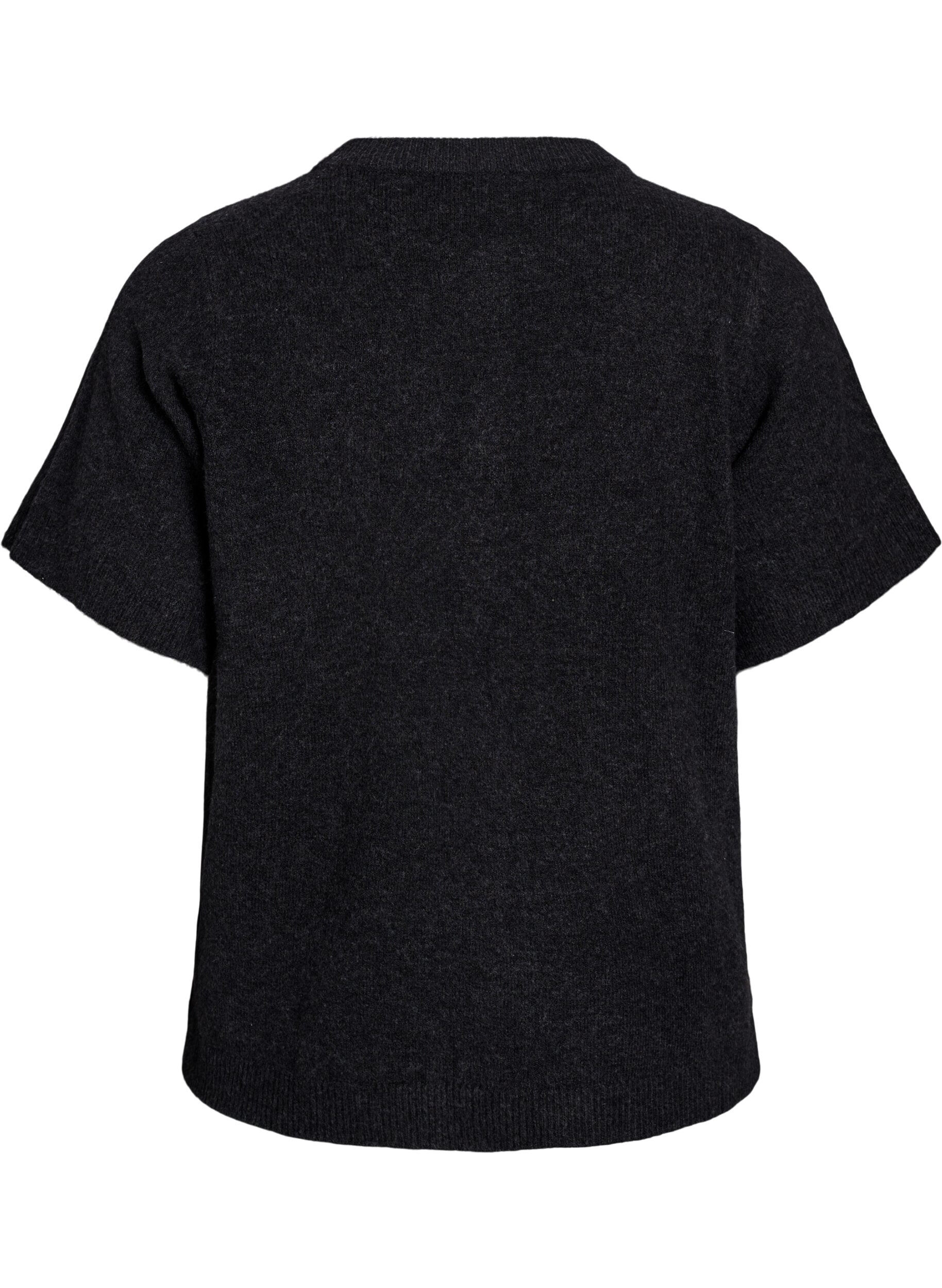 Zizzi  Cardigan en tricots &agrave; manches courtes, Gris anthracite, Packshot image number 1