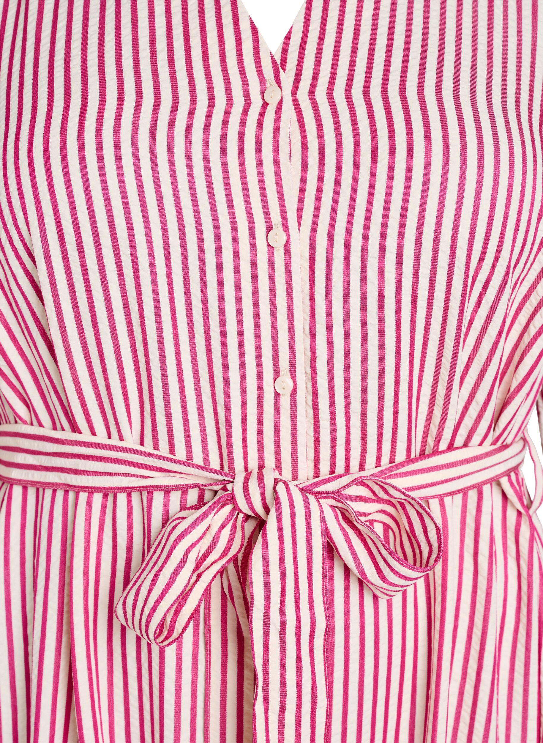 ZizziRobe-chemise longue jusqu&rsquo;aux chevilles avec ceinture &agrave; nouer et rayures, Rose, Packshot image number 2