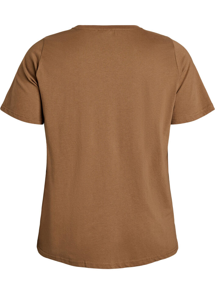 T-Shirt mit Print, Braun, Packshot image number 1