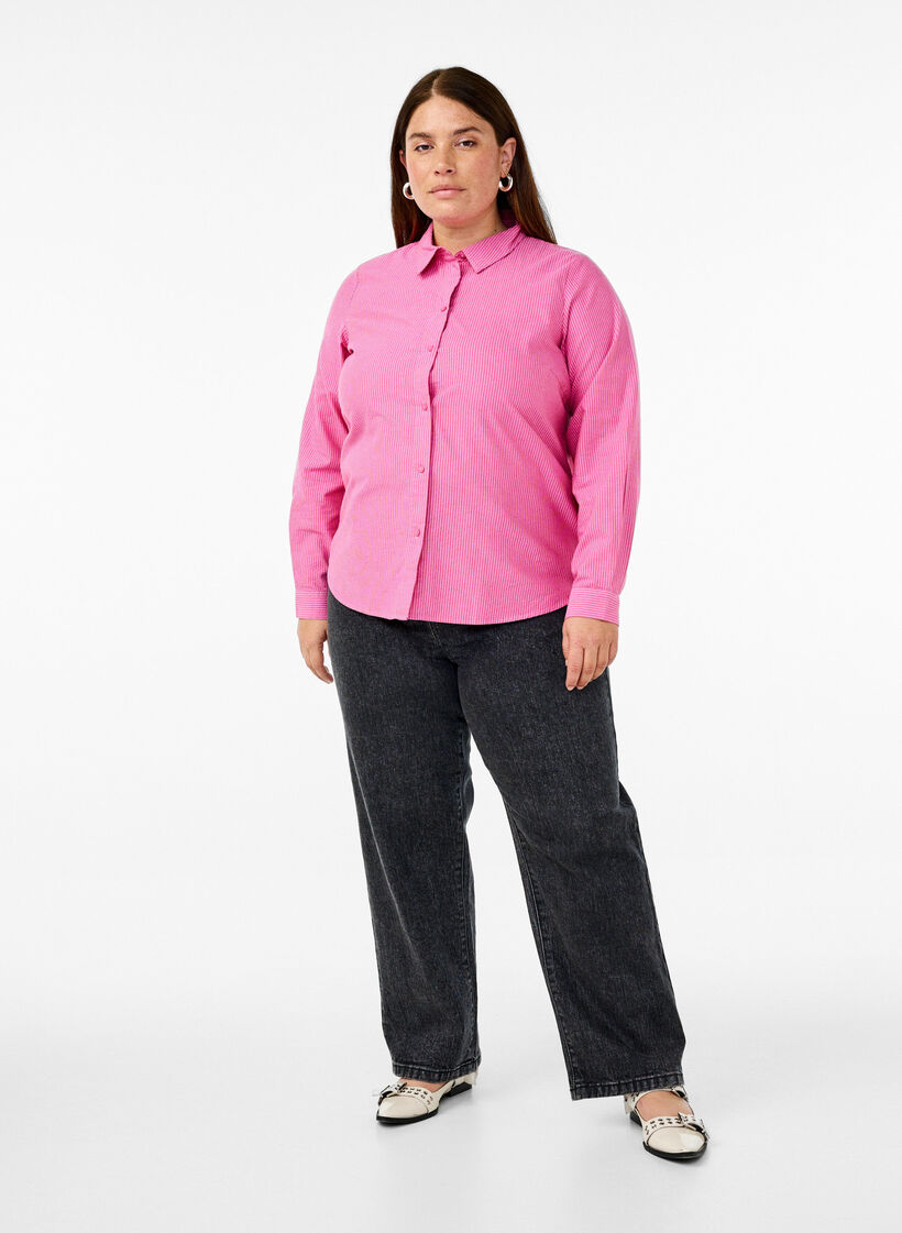 Langärmliges Baumwollhemd, Rot, Model image number 1