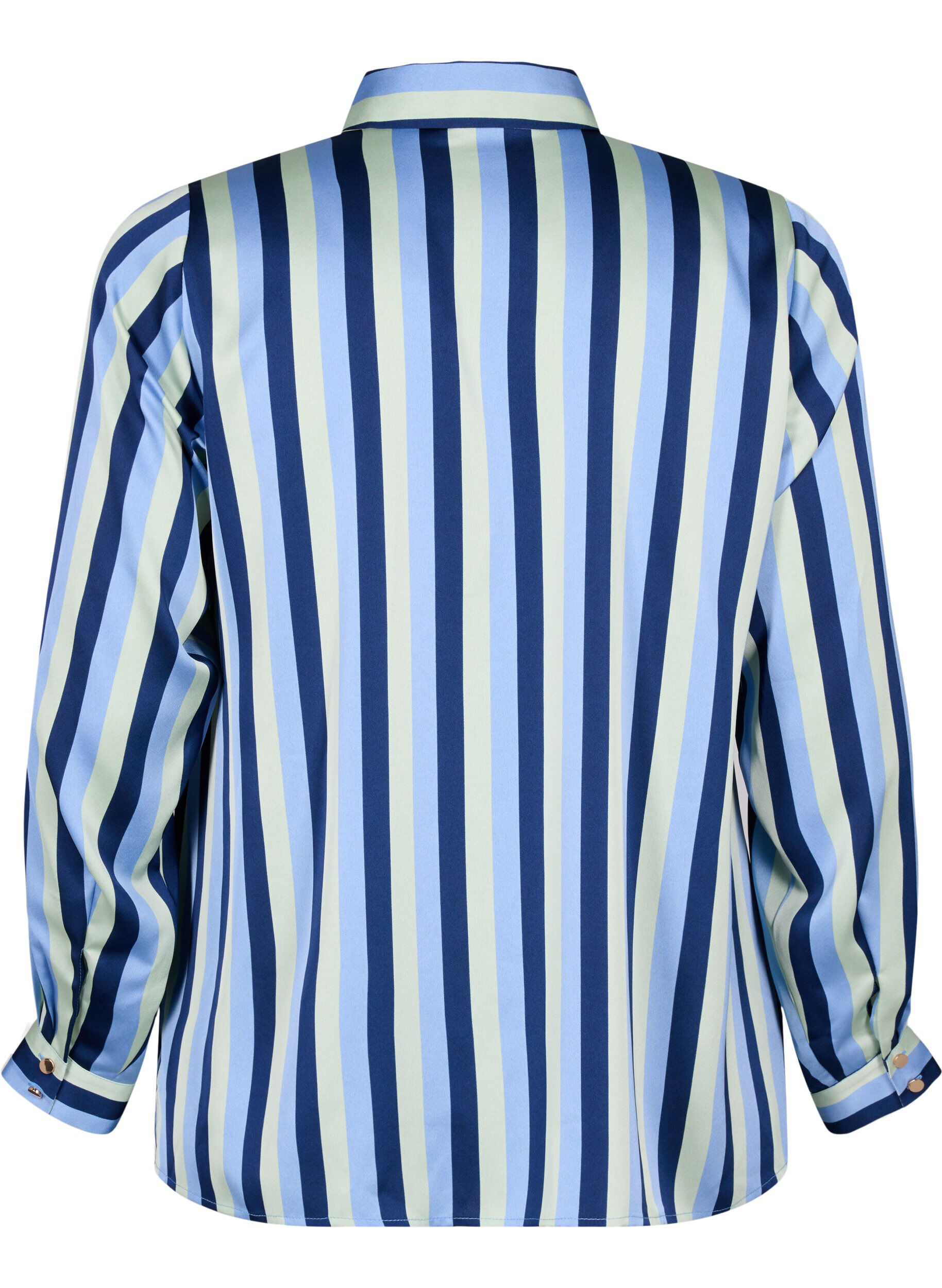 Zizzi Chemises en satin ray&eacute;, Blue Stripe, Packshot image number 1
