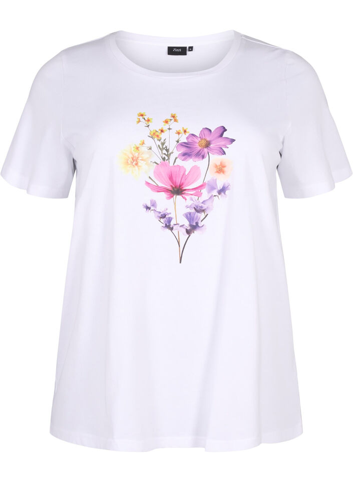 T-shirts mit Blumenmotiv, Bright W. w. Flower, Packshot image number 0