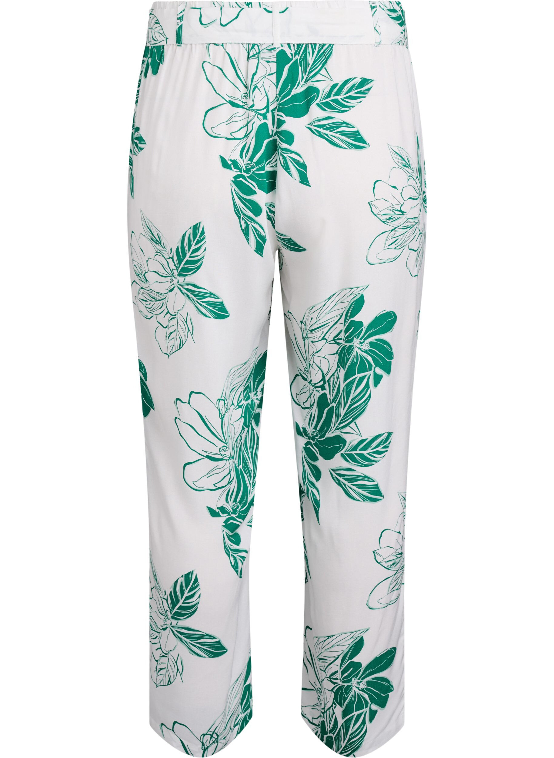 Zizzi Pantalon taille haute en viscose, Vert, Packshot image number 1