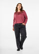 Sweatshirt avec ornements en dentelle, Rose Brown, Model image number 2