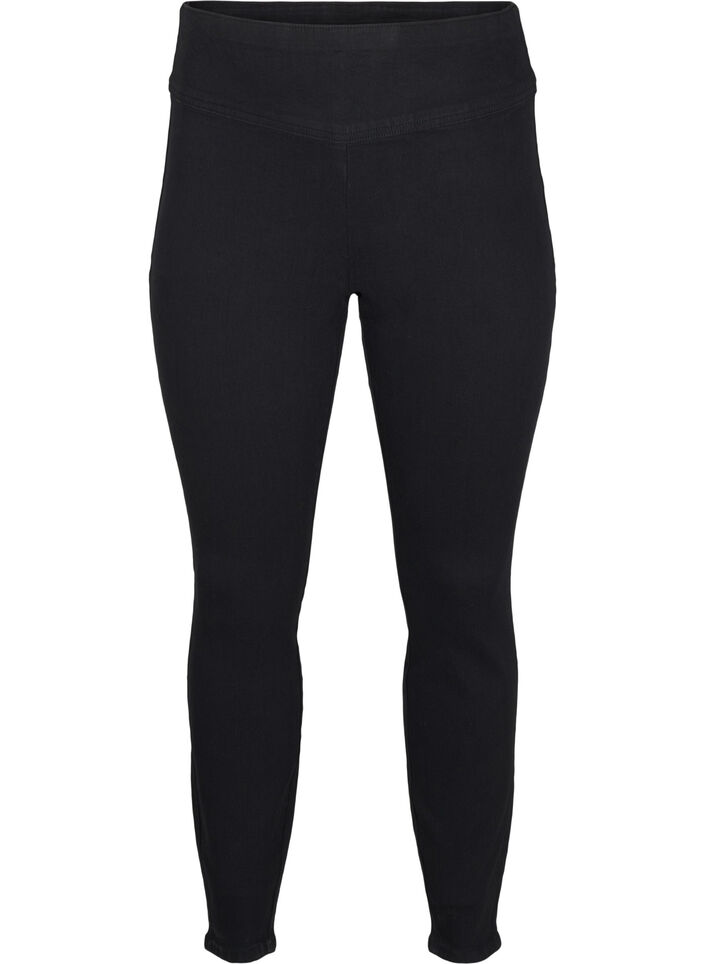 Jegging extensible taille haute, Black, Packshot image number 0