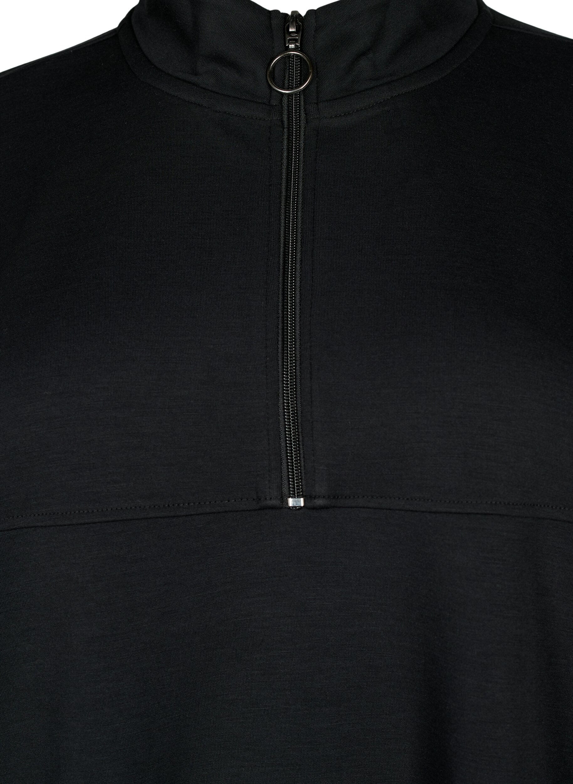 Zizzi Robe sweat &agrave; col montant en tissu &agrave; base de modal, Black, Packshot image number 2