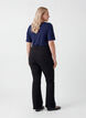 Kurz&auml;rmelige, gewebte Bluse mit Rundhals, Blau, Model image number 2
