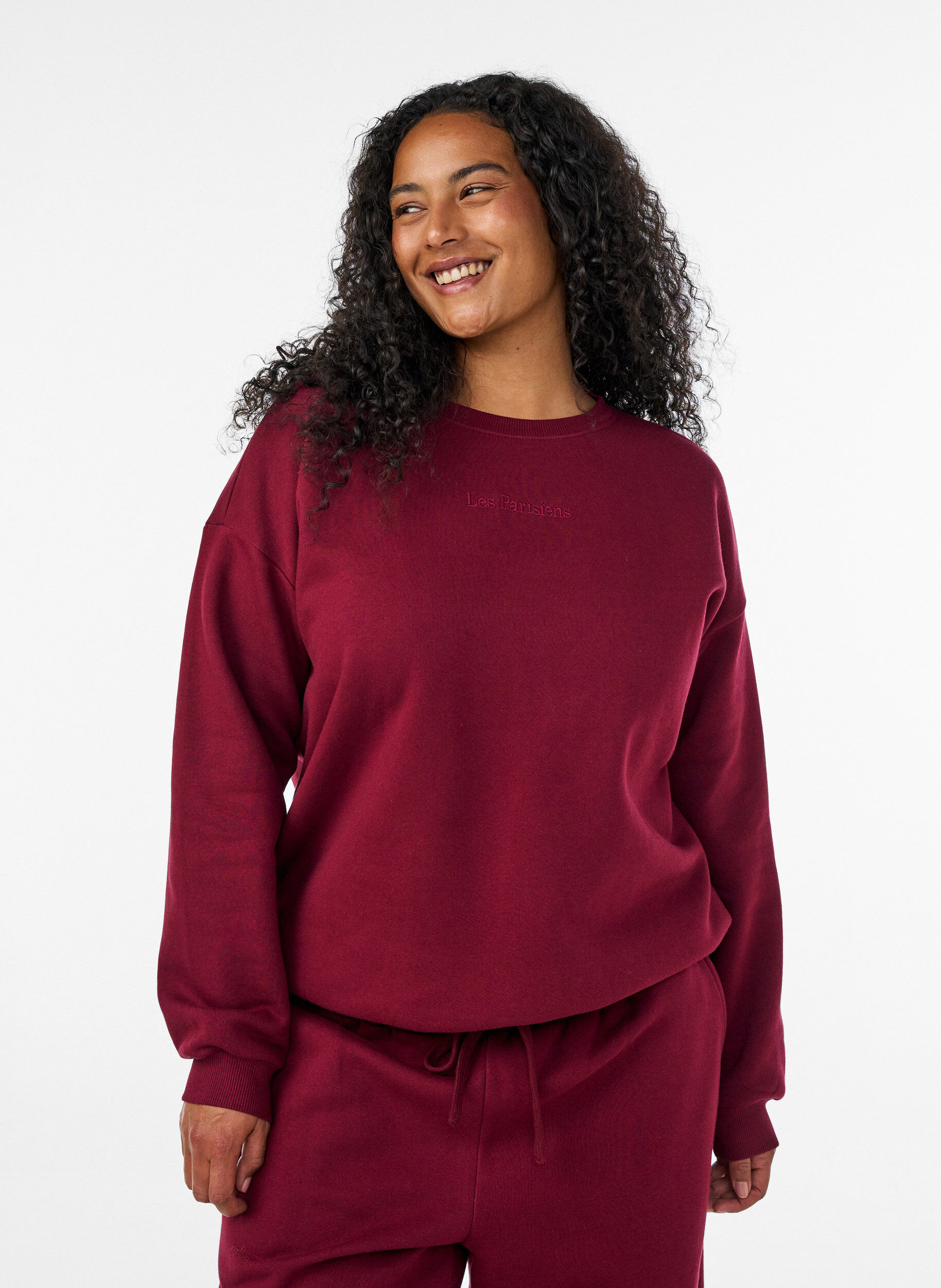 ZizziSweatshirt mit Textaufdruck, Rot, Model image number 0