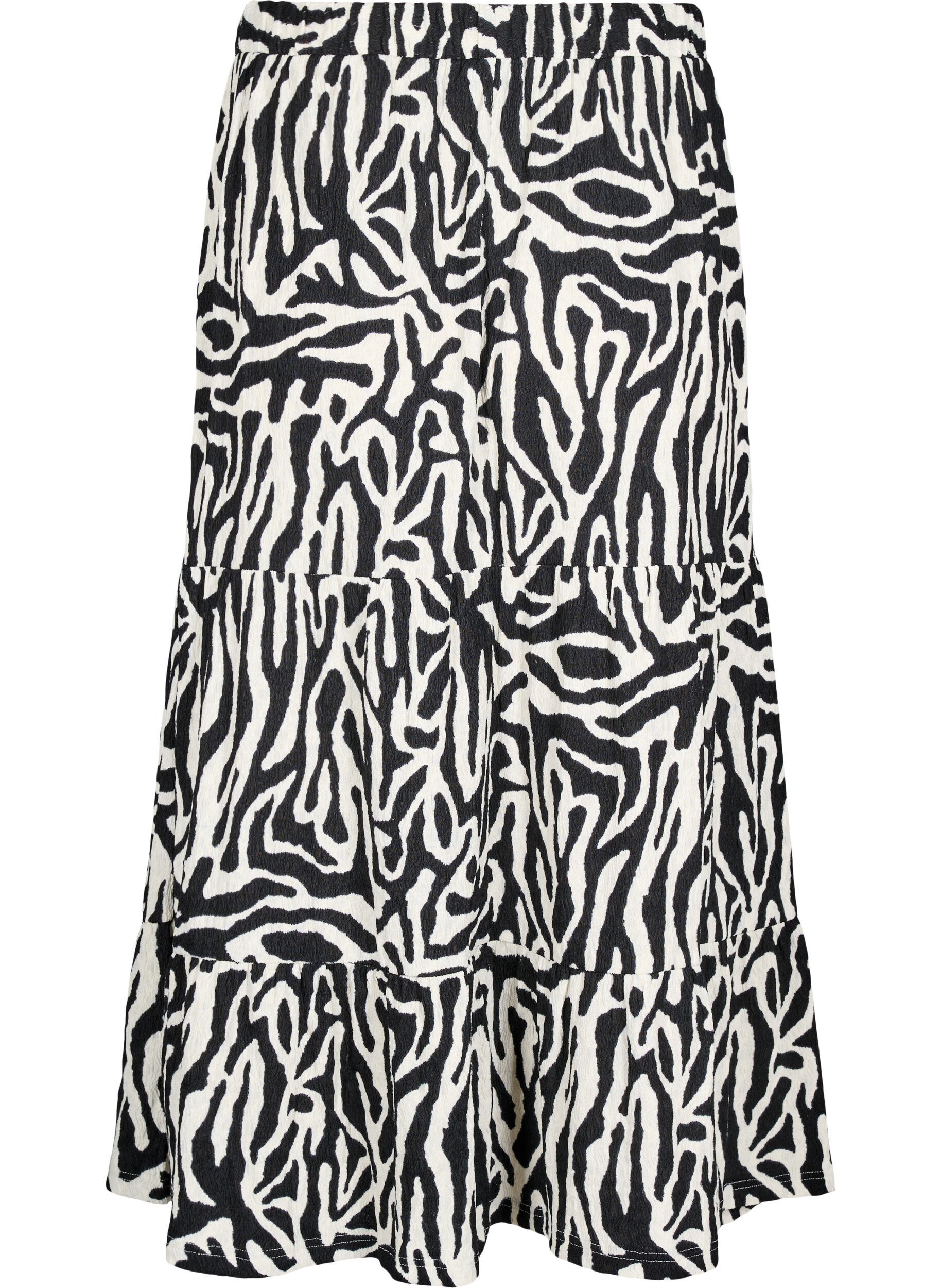 Zizzi Langer Rock mit Zebraprint, Black w. White Zebra, Packshot image number 1