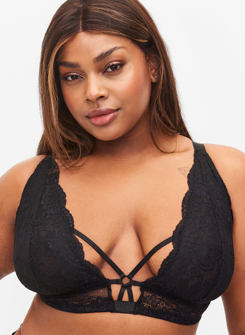 Soutien-gorge en dentelle, Black, Model image number 2