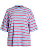 T-shirt oversize &agrave; rayures et manches 1/2, Bleu Clair, Packshot image number 0