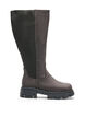 Langer Stiefel mit geripptem, elastischem Schaft und chunky Sohle, Braun, Packshot image number 0