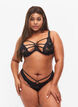 Spitzen G-String mit Mesh, Black, Model image number 0