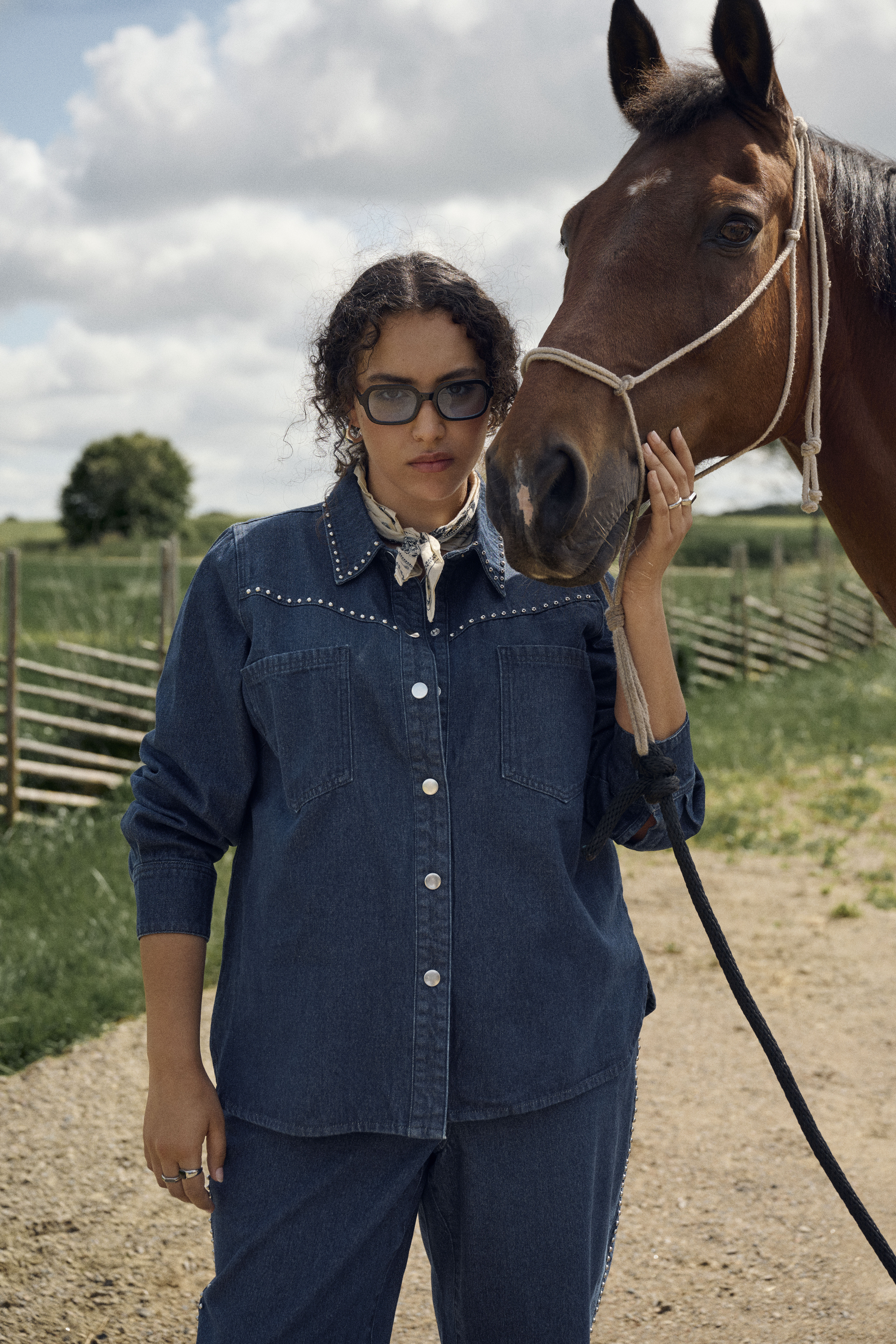 Passendes Denim-Set, , Model