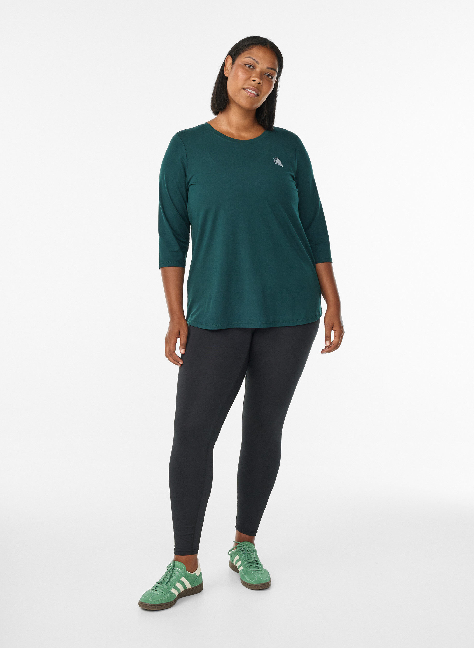 ZizziHaut de sport &agrave; manches 3/4, Vert fonc&eacute;, Model image number 1