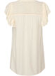 Tunika mit Broderie Anglaise und R&uuml;schen&auml;rmeln, Beige, Packshot image number 1
