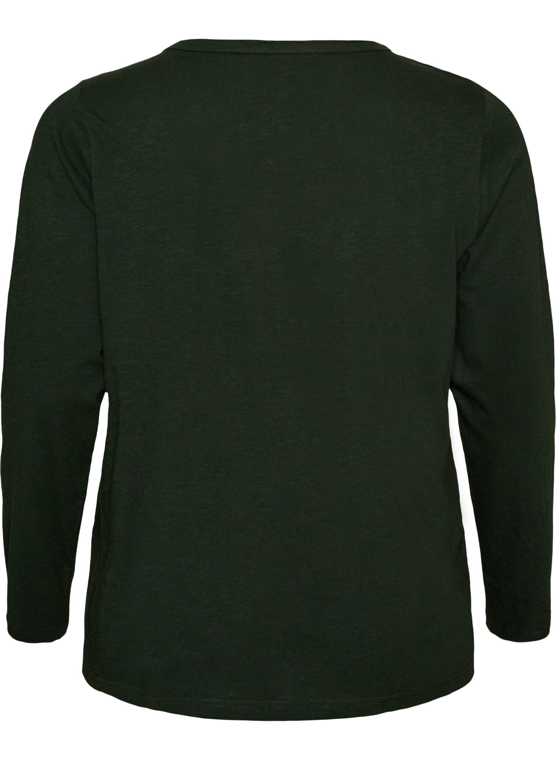 ZizziLangarmshirt mit V-Ausschnitt und Kn&ouml;pfen, Gr&uuml;n, Packshot image number 1