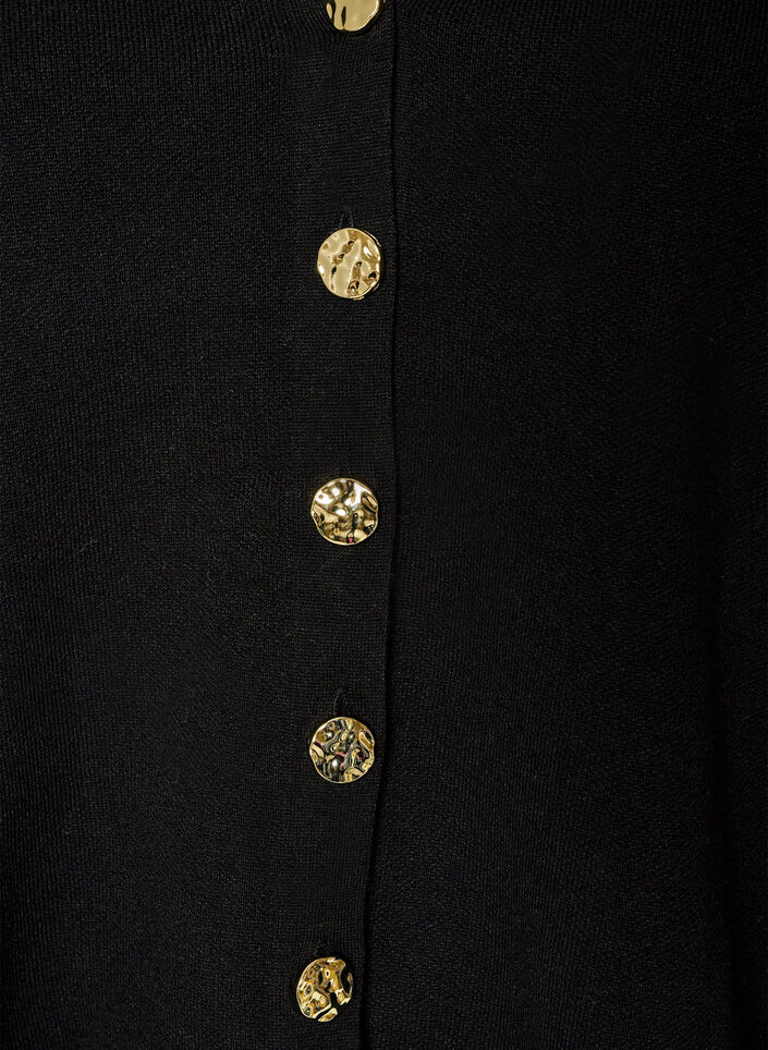 Cardigan en maille fine avec boutons d&eacute;coratifs, Noir, Packshot image number 2