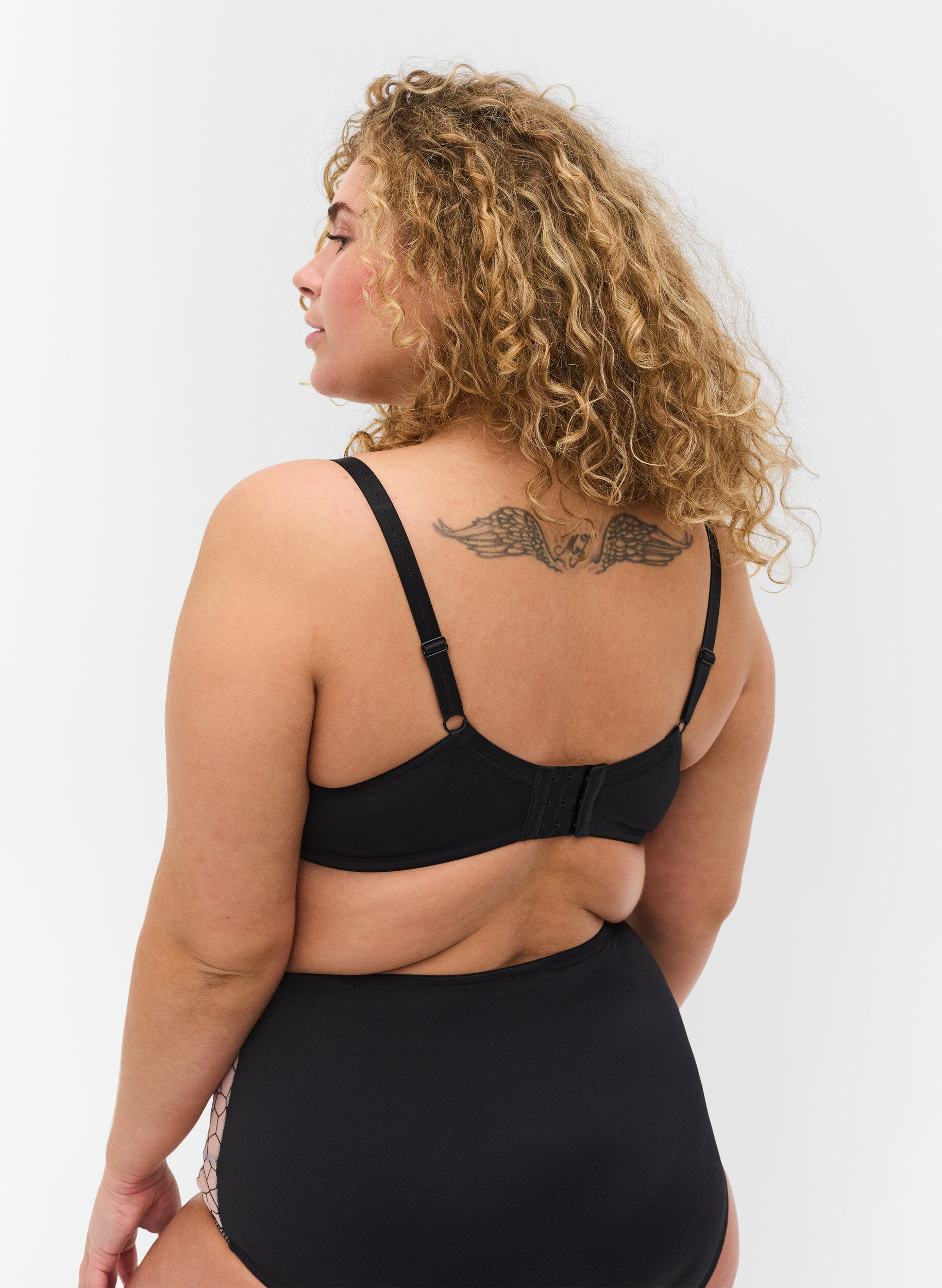 Zizzi Soutien-gorge &agrave; armatures avec motif, Black, Model image number 1