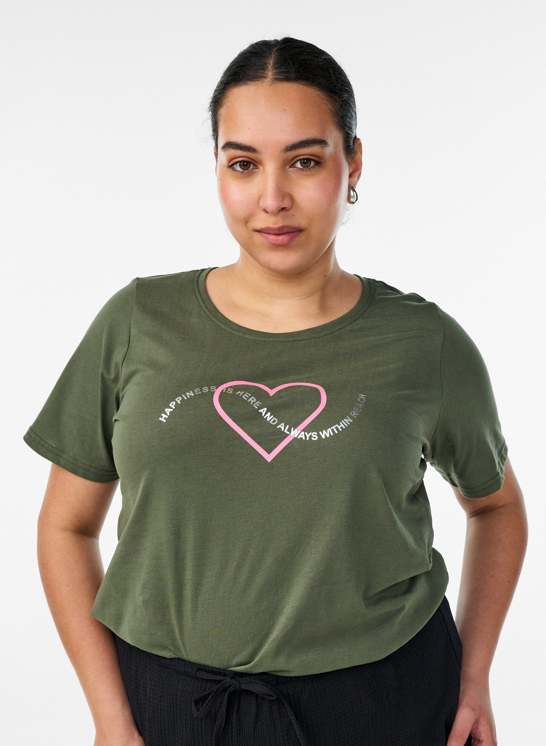 T-Shirt mit Print, Gr&uuml;n, Model