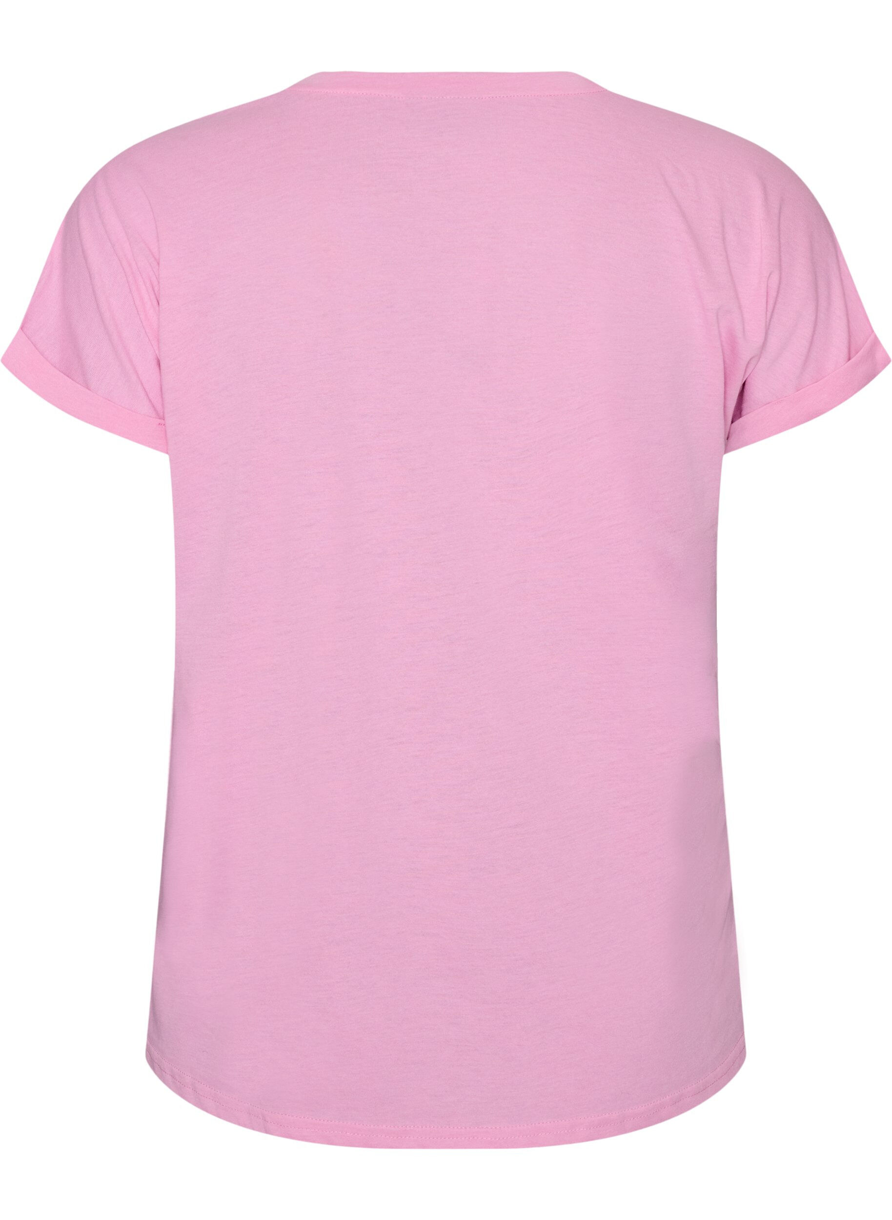ZizziT-shirt &agrave; manches courtes en coton m&eacute;lang&eacute;, Rose, Packshot image number 1
