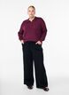 Strickbluse mit Kragen, Dunkles Bordeaux, Model image number 1