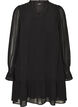 Robe en viscose avec volants et manches transparentes, Noir, Packshot image number 0