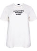 T-shirt en coton avec texte imprim&eacute;, Blanc, Packshot image number 0