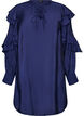 Viskosekleid mit R&uuml;schen und Bindeb&auml;ndern, Blau, Packshot image number 0