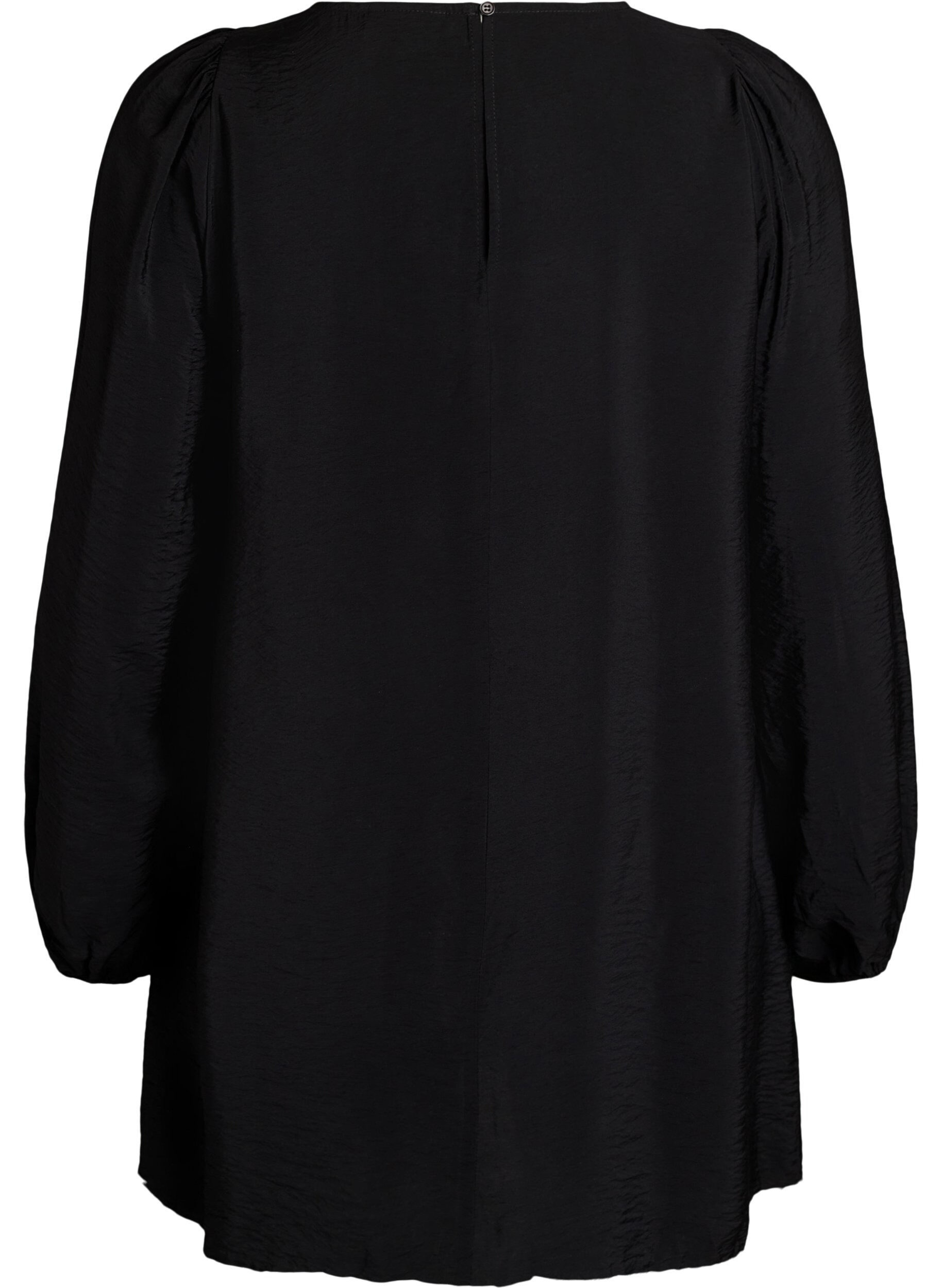 ZizziTunika aus Viskose mit Spitzendetails, Schwarz, Packshot image number 1