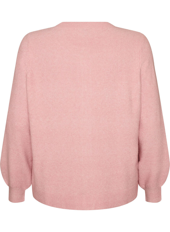 Cardigan en maille douce avec boutons dor&eacute;s, Rose poudr&eacute;e, Packshot image number 1