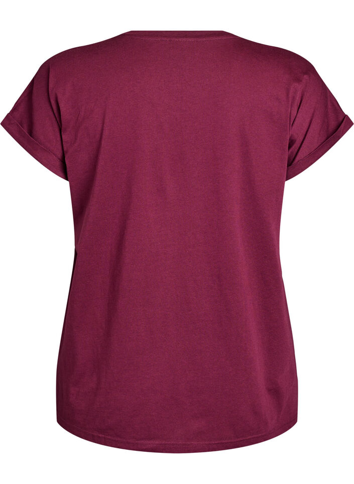 Kurz&auml;rmeliges T-Shirt aus einer Baumwollmischung, Rot, Packshot image number 1