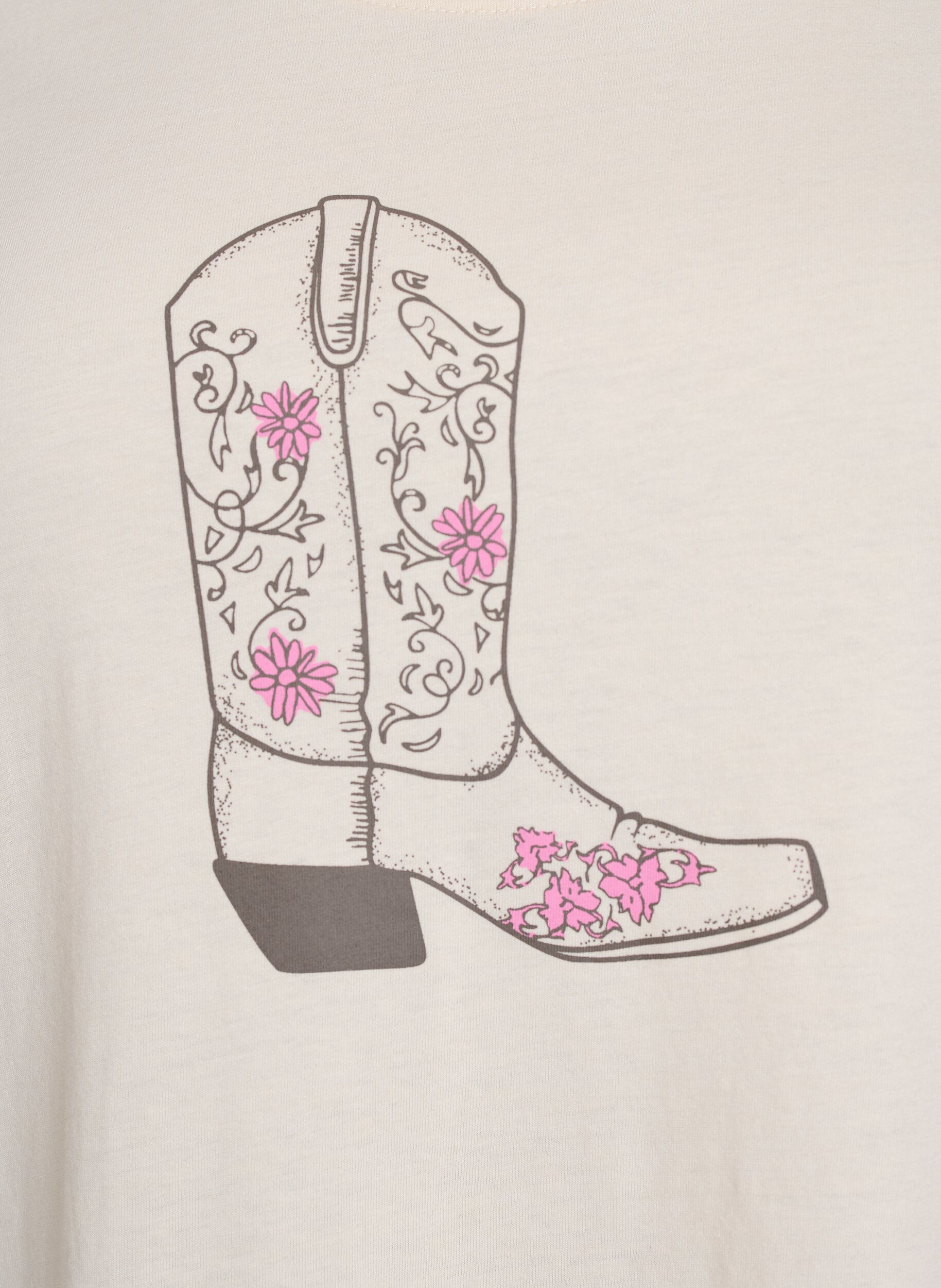 Zizzi T-Shirt mit Print, Vanille, Packshot image number 2