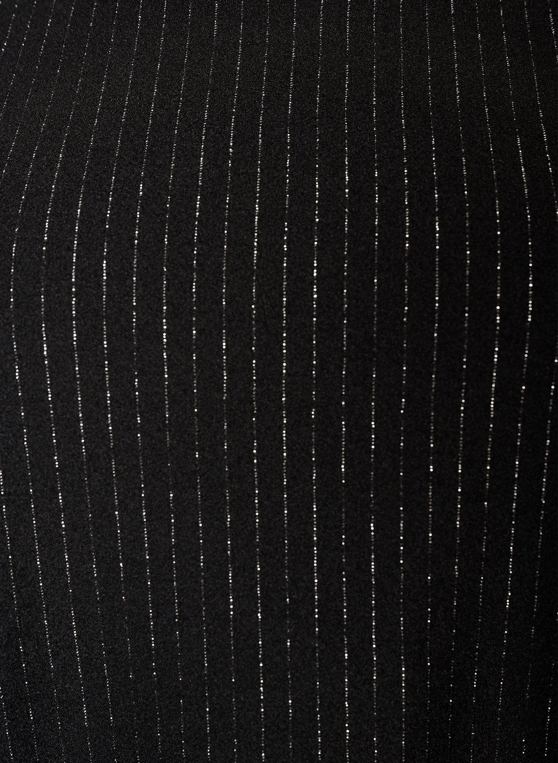 ZizziRobe courte coupe &eacute;vas&eacute;e avec des rayures paillet&eacute;es, Noir, Packshot image number 2