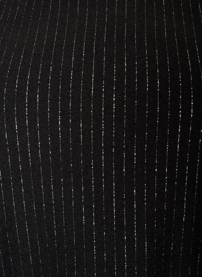 Robe courte coupe &eacute;vas&eacute;e avec des rayures paillet&eacute;es, Noir, Packshot image number 2