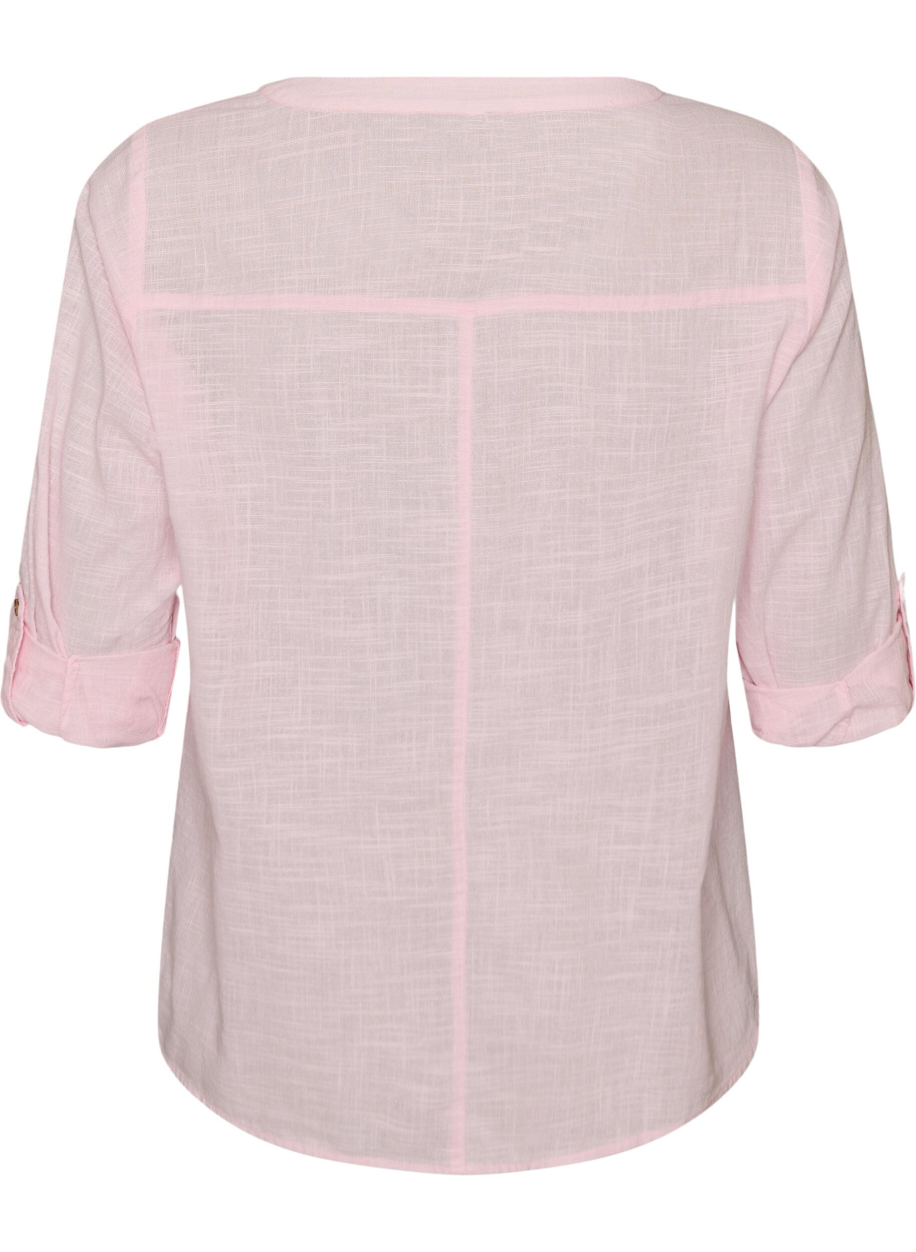 ZizziChemisier en coton avec un col en V, Rose, Packshot image number 1