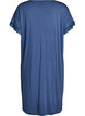 Chemise de nuit en viscose manches courtes dentelle, Bleu, Packshot image number 1